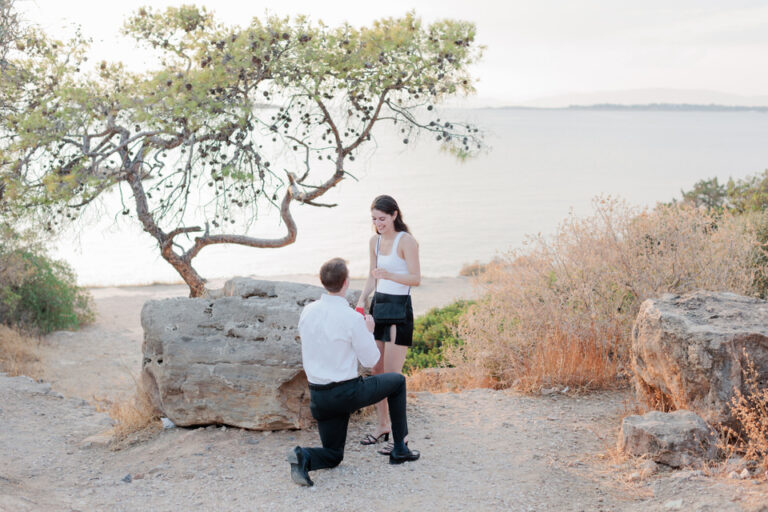 Engagement in Athenian Riviera Proposal Photo Session Greece